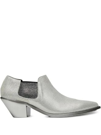 Junya Watanabe metallic-effect pointed-toe chelsea boots - Grey