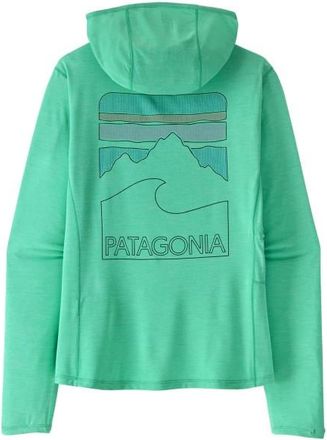Patagonia Cap Cool Sun Hoody Peak Visions Funktionsshirt f&uuml;r Damen | t&uuml;rkis