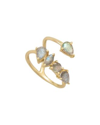 Liv Oliver 18K Plated 2.70 Ct. Tw. Labradorite Cascade Wrap Ring
