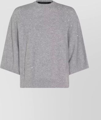 Fabiana Filippi sequin embellished crewneck knitwear with relaxed fit