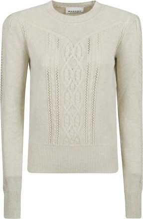 Isabel Marant Isabel Marant, Round-neck Knitwear, female, Gray, Size: M Twisted Sweater