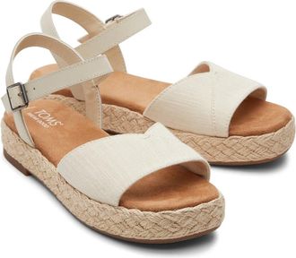 Toms Womens Toms Abby 10020768 Sandals Ivory Ankle Strap Flatform Espadrille GAL1582