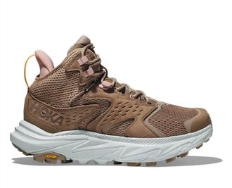 Hoka One One Womens Anacapa Mid Gtx Hiking Shoes - Medium In Dune/ice Flow