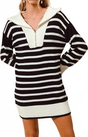 So Me Marley Sweater Dress In Black & White