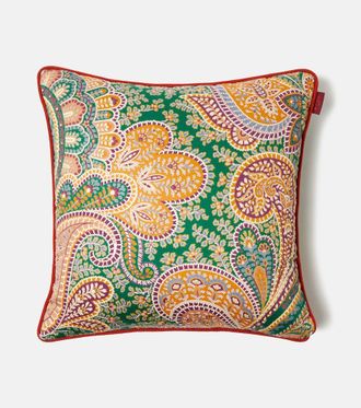 Etro Paisley floral cotton cushion