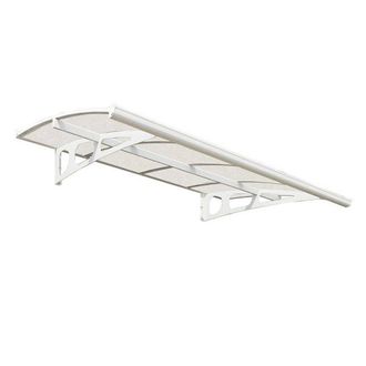 Palram Patio Cover Bordeaux Door Awning Canopy 2230 Clear - L223.5 cm - White