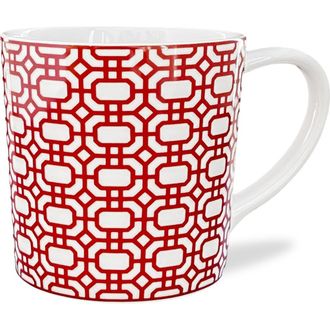 Caskata Newport Crimson Garden Gate Mug - Porcelain - Set 4 in Red at Nordstrom