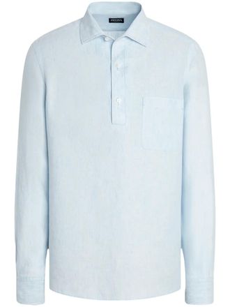 Ermenegildo Zegna Oasi Lino shirt - men - Linen/Flax - L - Blue