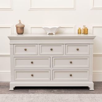 Melody Maison Large 7 Drawer Chest Of Drawers - Daventry Taupe-Grey Range in Taupe