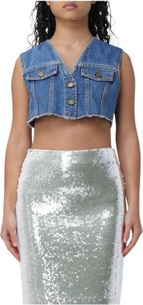 Philosophy di Lorenzo Serafini Vests, female, Blue, Size: S Blue Denim Waistcoat