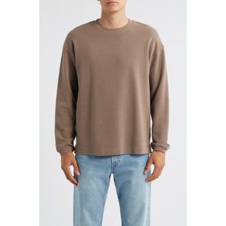 Frame Denim Long Sleeve Waffle Stitch T-Shirt in Latte Brown at Nordstrom Rack, Size Xx-Large