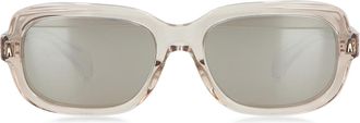 Moncler Mens Suntrap Rectangular Frame Sunglasses Transparent Acetate