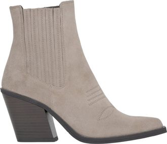 Estro & Luminara Premium Italiaanse Velours Cowboylaarzen met Blokhak - Dames - Schoenen - Beige - Maat: 40 EU Velours