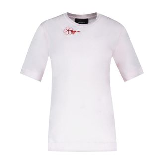 Simone Rocha Womens Cotton Embroidered T-Shirt Pink