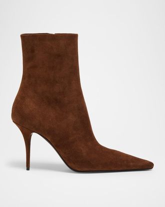 Saint Laurent 90mm Ashley Suede Ankle Booties
