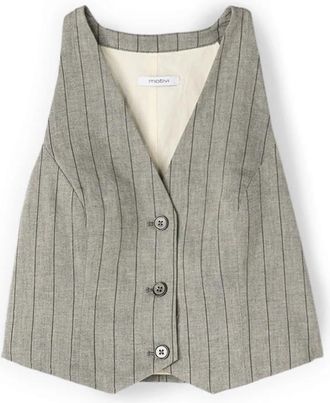Motivi Suit Vests - Dames - Gillet - Grijs - L - Linnen - Kostuums