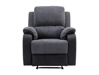 VENTE-UNIQUE.COM Sill&oacute;n relax tela negro, gris