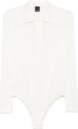 Pinko Polobody met kanten vlak - Wit