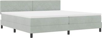 vidaXL Vidaxl - Cama Tipo Box Spring Gris Claro 200 X 200 Cm Terciopelo