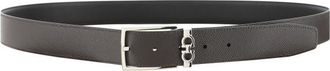 Ferragamo Black Textured Reversible Belt