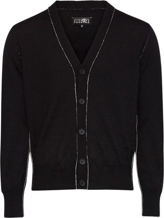 Maison Margiela single-stitch fine-knit cardigan - men - Virgin Wool/Acrylic - M - Black