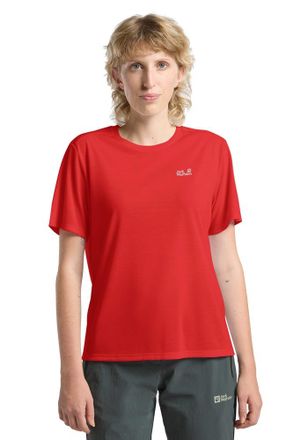 Jack Wolfskin Funktionsshirt JACK WOLFSKIN VONNAN S/S T W, Damen, Gr. L (42/44), siren rot, Obermaterial: 100% Polyester, Shirts Funktionsshirt