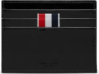 Thom Browne 4-Bar lakleren pasjeshouder - Zwart
