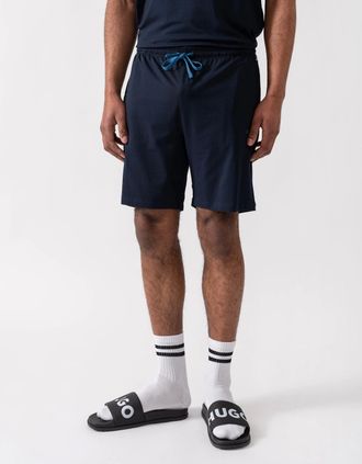 HUGO BOSS Mens BOSS Orange Mix&Match Mens Stretch-Cotton Regular-Rise Loungewear Shorts with Embroidered Logo - Dark Blue 404 - Navy - Size: 33/32/32