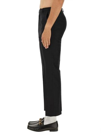 Gucci Wool-Blend Twill Trousers - Black