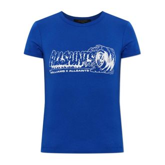 AllSaints Tops, Dames, Blauw, M, Katoen, Burnout Stevie T-Shirt