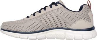 Skechers Mens Track Leshur, Taupe/Navy, 7 Wide