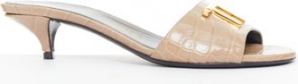 Tom Ford Croc Embossed Leather Sandal