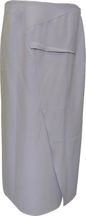 Roland Mouret Abrams Folded Midi Skirt in Purple Polyester