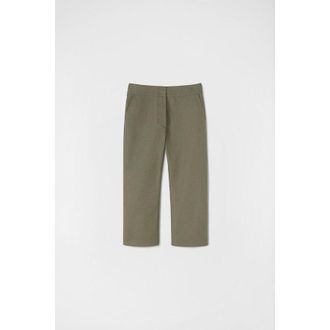 Jil Sander Olive Straight Leg Trousers, Size 36