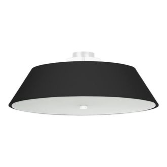 Sollux Lighting L&aacute;mpara de techo negro tela, vidrio, acero alt. 25 cm