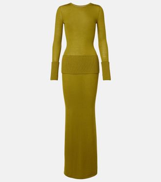 Alaia Ala&iuml;a Knitted wool maxi dress