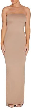 Naked Wardrobe x BARE Strapless Tube Dress in Nude at Nordstrom Rack, Size Large