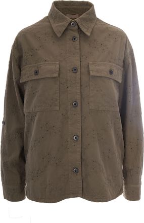 Liu Jo Embroidered Cotton Shirt with Flap Pockets and Button Closure
