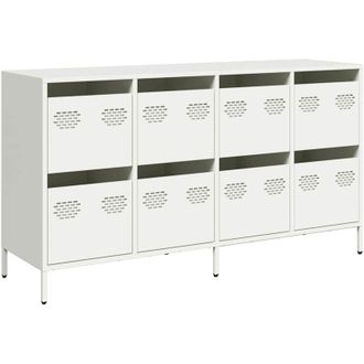 vidaXL Vidaxl - Aparador De Acero Laminado En Fr&iacute;o Blanco 135x39x73,5 Cm