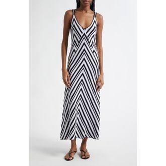 Farm Rio Chevron Stripe Sweater Dress in Black And White at Nordstrom Rack, Size Medium