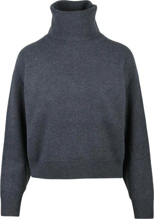 Brunello Cucinelli Ribbed Short Pullover - Dames - Coltruien - Grijs - XS - Wol - Truien & Vesten