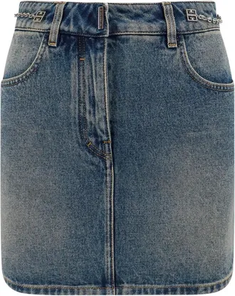 Givenchy Denim Skirts - Dames - Spijkerrokken - Blauw - S - Denim - Rokken