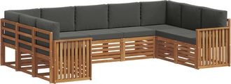vidaXL Conjunto De Sof&aacute;s De Exterior 9 Uds. Natural Y Antracita Vidaxl