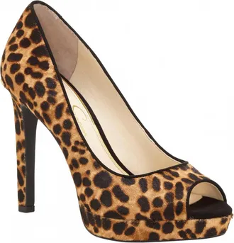 Jessica Simpson Womens Dalyn Peep-Toe Platform Pumps In Leopard