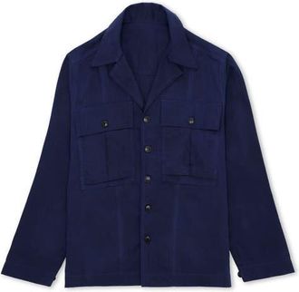 Fortela Solomon Cotton Cerato Overshirt in Blue at Nordstrom, Size 54 Eu