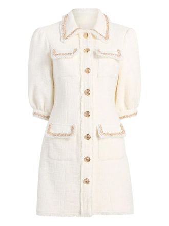 Cinq &agrave; Sept encrusted braid button dress - White