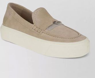Hogan crosswind suede moccasins chunky rubber sole