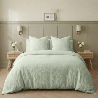 Febronie Funda n&oacute;rdica gasa de algod&oacute;n verde almendra 260x240