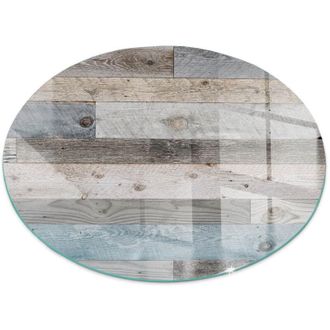 Tulup Vetro Decorativo Per Camino E Soggiorno Piastra In ESG Vetro Moderno Per Stufa A Legna Per Camino Assi in diverse tonalit&agrave; di colore Rotondo fi 100 cm