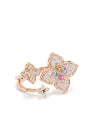 Roberto Coin 18kt roségouden Venetian Princess ring met stenen - Roze